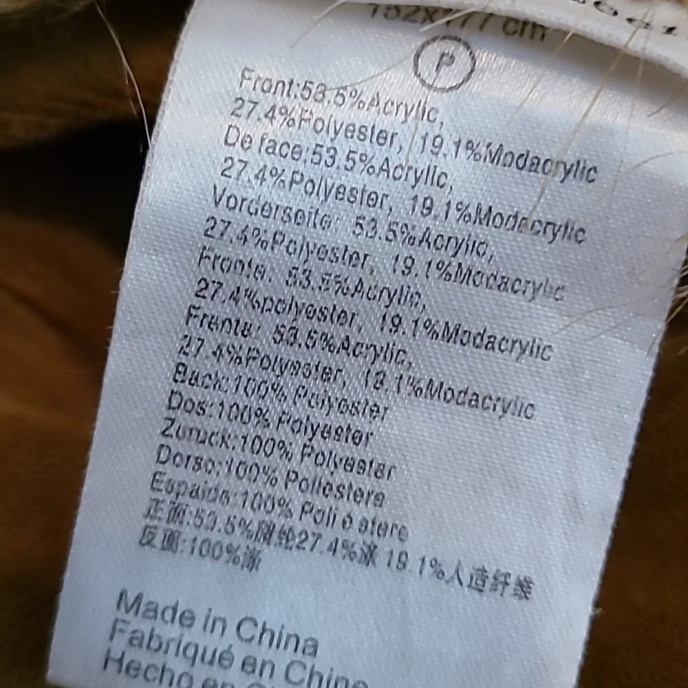 Anthropologie Fauna Faux Fur Throw Blanket 70" × 60" - Picture 6 of 7